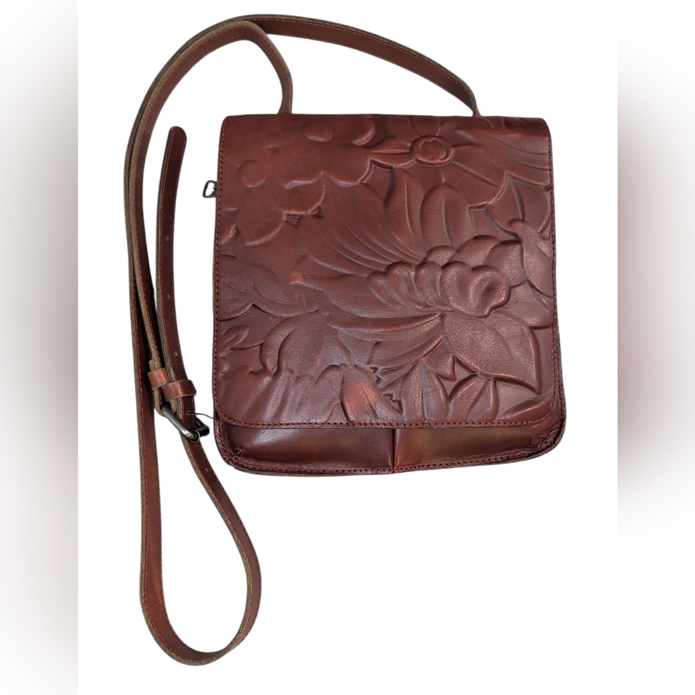 Patricia Nash Brown Embossed Crossbody Bag